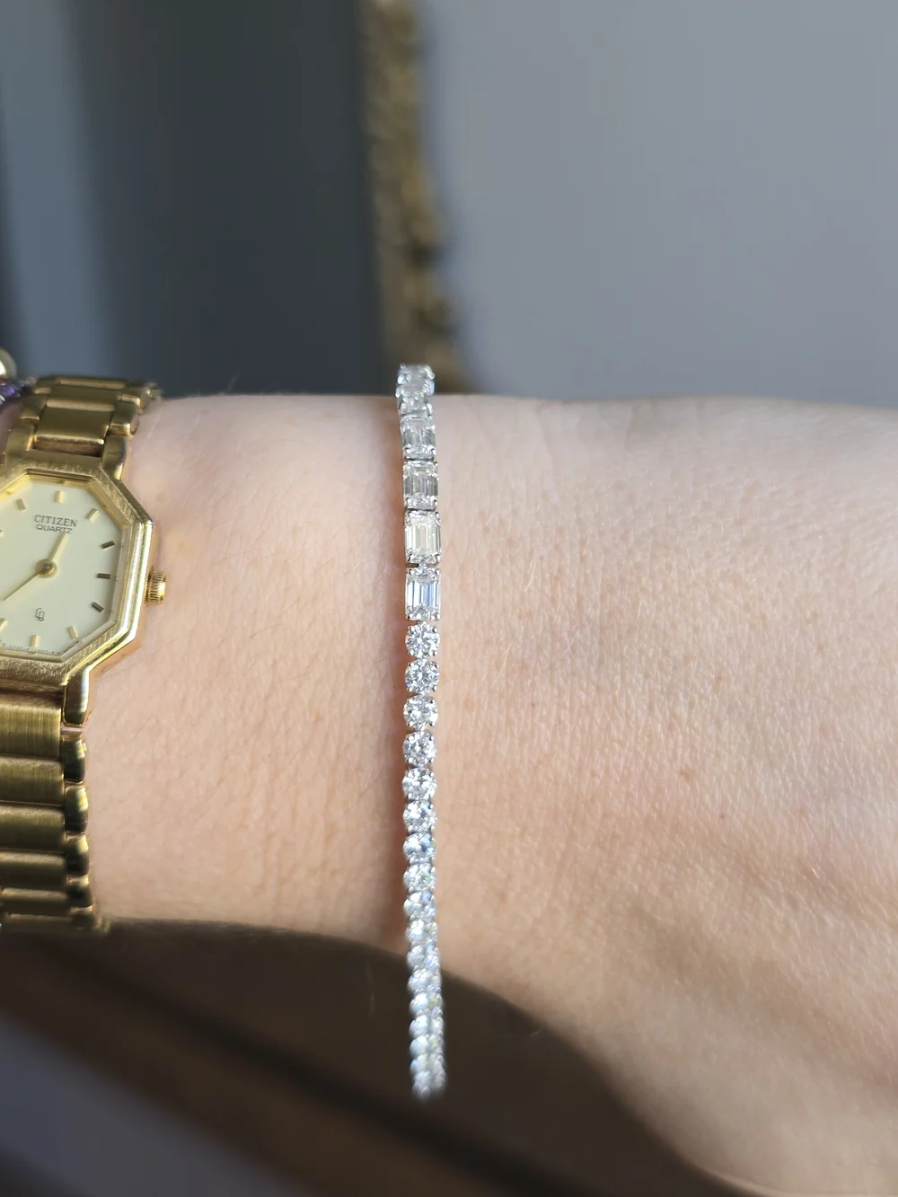 14k White Gold 8.77ct Lab Diamond Bracelet